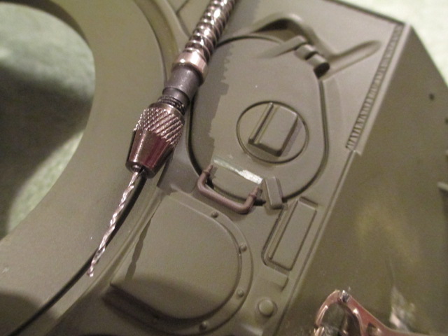 Number 61 drill and plastic Pershing hatch handle