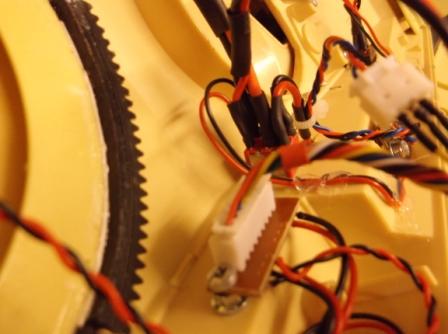 Internal wiring showing the back of the DP/DT switch and the HL 8 pin connector etc
