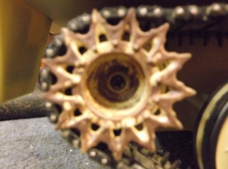 Painted drive sprockets. Bettter than leaving them silver.