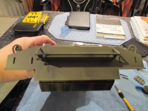 The bedroll rack now sits straight on the rear of the tank's upper hull.