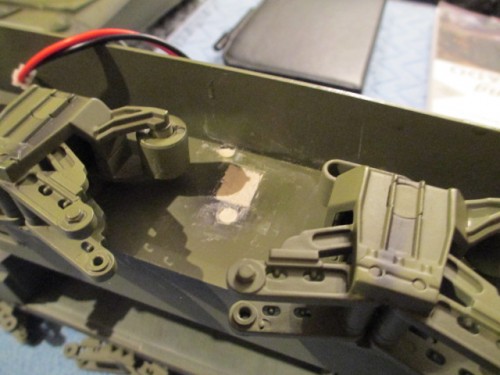 Exterior of the switch filled in with putty
