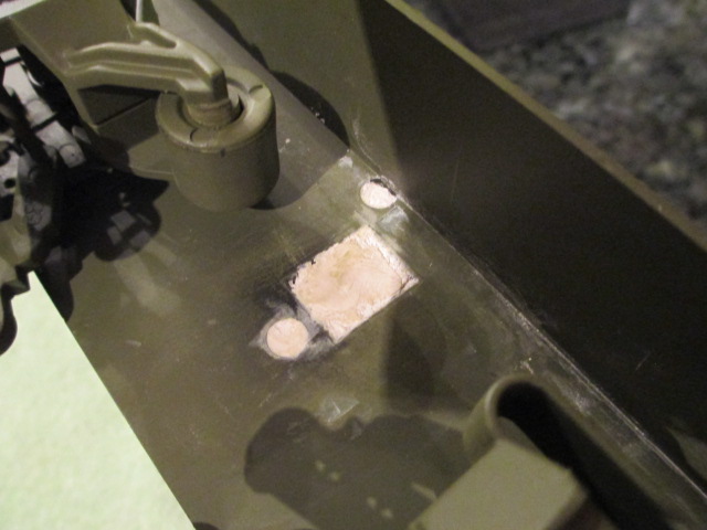 Putty filled switch opening sanded smooth