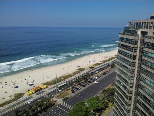 Barra da Tijuca Beach from the apartment balcony.