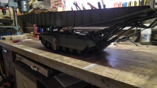 Bridge unit in transport position
