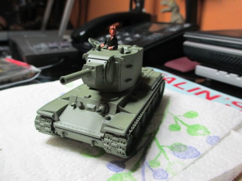 Sprayed with Testors Bomber Green and figure painted