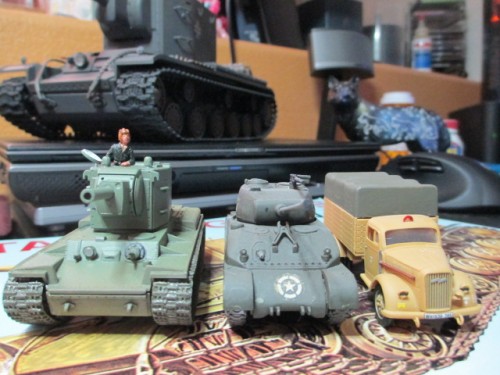 1 72 scale KV-2A and Sherman M4A1 and Opel Blitz