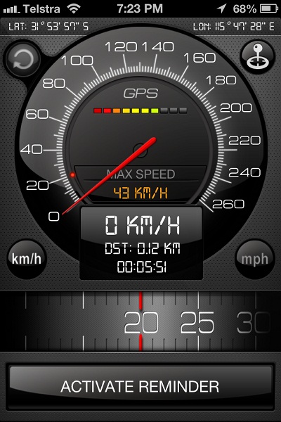 43kph,@7,4volts. i plan on lowering the top speed to 9kph-12kph