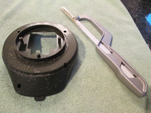 Starting out to remove the quarter inch rise that gives this tank much of it's toy-like appearance.