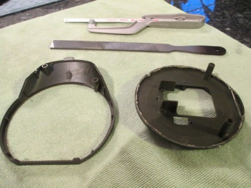Cut flat and neat with the mini Hacksaw with a 24 tpi blade.  Time to file it down...