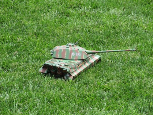 In rolling countryside, the Wehrmacht's Porsche King Tiger is most effective