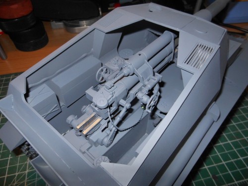 Managed to hide the servo somewhat and the interior bits are all from the Merit 1/18 kit. May do something with the flash wires.