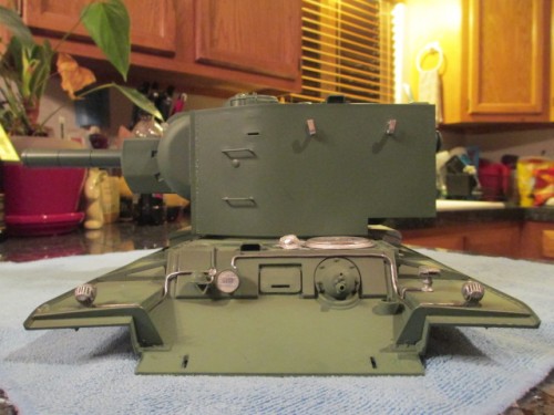 Front hull view showing mods