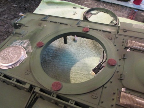 Felt sliders used since the weight of the turret was scoring the plastic ones normally selected for the job