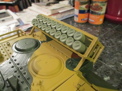 Ammunition rack mounted and loaded