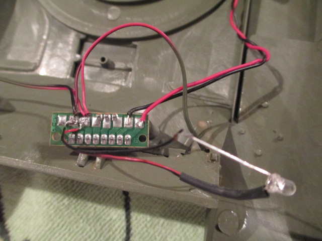 ...and soldered it back on the eight pin board on the new upper.