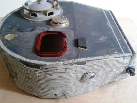 Zimmerit, weld beads and the cupola in place.jpg