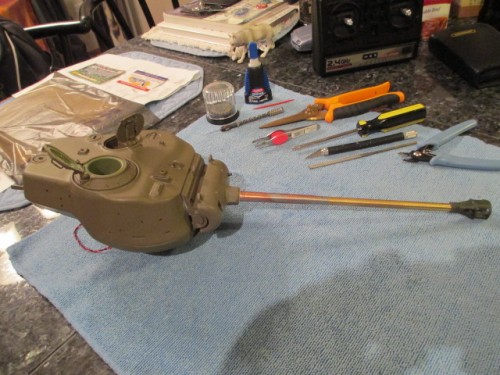 Combo HL and Tamiya turret is ready to detail.