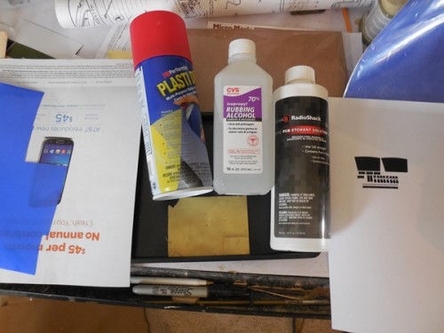 Items you need. Plastic Tray, Stripper, Plasti-Dip, Magazine Sheet or blue heat Xfer paper, Alcohol.