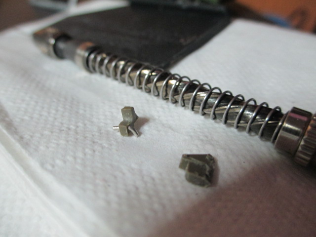 Loader hatch latch made out of half of a Tamiya .50 cal barrel lock base