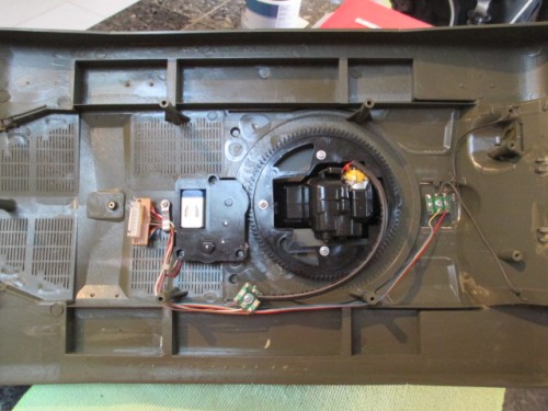A pic of the old upper as I prepared to remove the turret gear ring.  I reused the metal wiring clamp too.