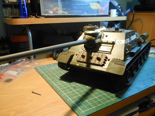 I used the old WSN IR receiver mount on the gunner's hatch to conceal the new IR emitter.