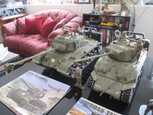 Elevated view of both tanks