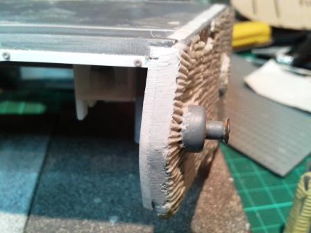 Mr Surfacer 1200 was then applied to cover the join and recreate the texture of the milled armour plate.jpg
