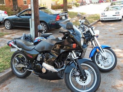 And my little Black Girl friend of 31 years.This has been posted many times,but some have said we mods need to be more active,so for those who may not know,I'm a Kawasaki Junky from the 1980'S,Purchased this bike when 20 years old,raced a few years and enjoyed it all. 1984 Kawasaki GPZ750E1 Turbo. Worlds Fastest 750 ,SPEED JUNKY CURE.