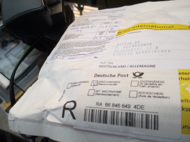 Post from Germany  arrived in seven days, not bad at all.
