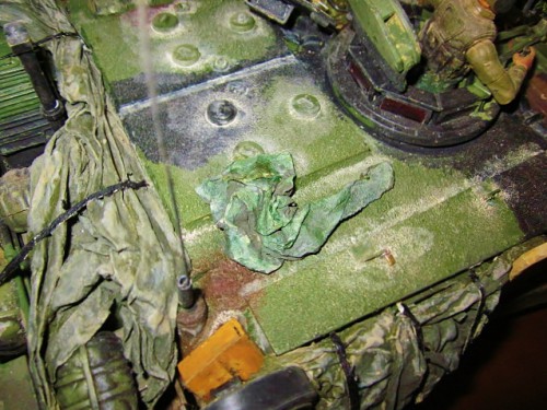 canvas 50 cal cover thrown on turret top
