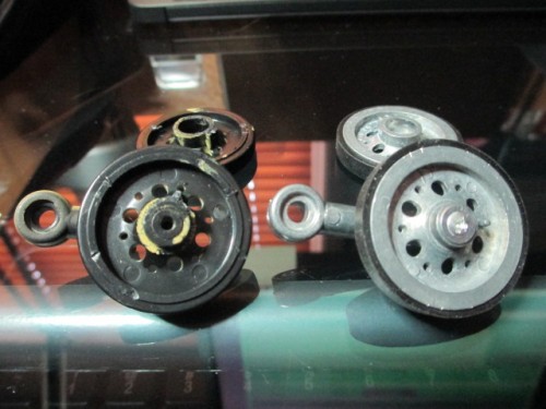 Swap the screw from the plastic wheel assembly  to the metal wheel assembly