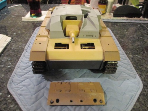Resin piece in place and sanded to fit.