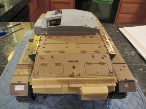 This Assault Gun is slowly emerging from a pile of parts.