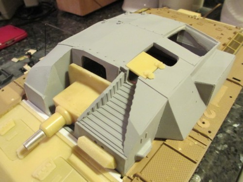 Casemate details and a hatch added along with openings dressed out with files.