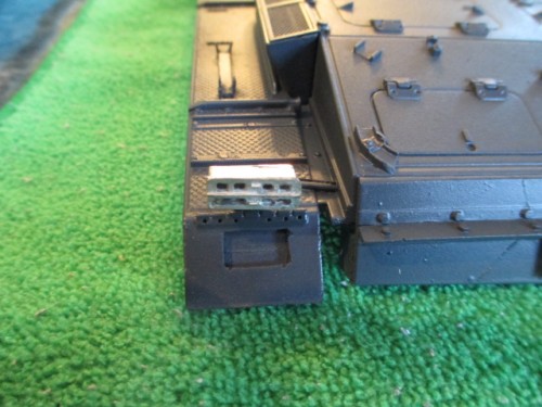 An-Bri-RC rear Convoy light is a little bigger than my prepped slot in the rear fender but not much help for it now.