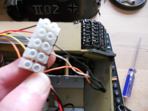 Using a block connector to test circuits, wires going in on left are in the same order as they left the plug.