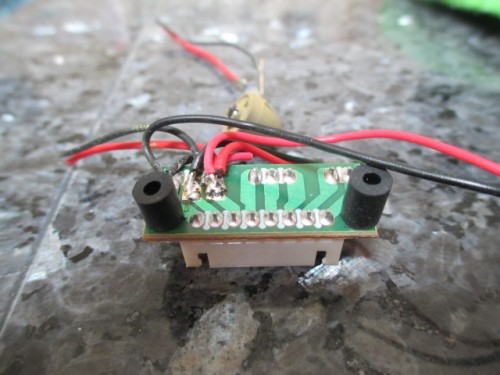 The mini board was first removed from the donor Pz III and new shafts for the screws made from stiff rubber vacuum line.  I left the MG LED and wiring in place for later.