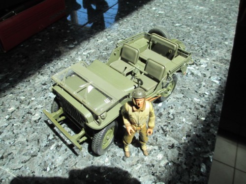 A sweet 1-18 scale Jeep and a Tanker returning from Leave.