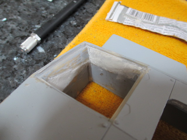 Rough repair on the interior walls by the Commander's hatch.