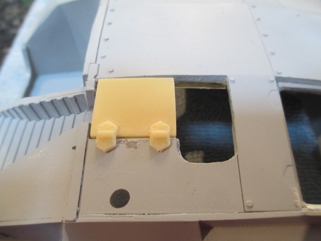 Reused brass to make a lip for the Gunner's scope hatch.