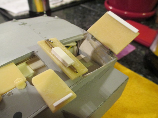 Open and time for some interior detailing.  The handle on the Commander's hatch turned out Ok.