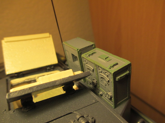 Radio standout on the casemate is a perfect place to 'set' them