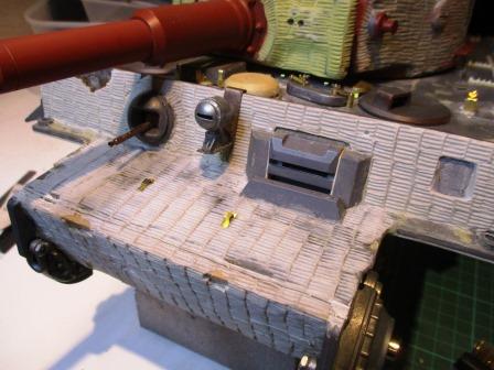 At last! The final coat of zimmerit on my Tiger is complete.jpg