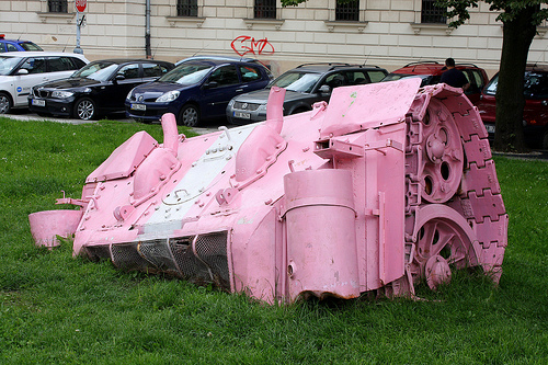 T34 attempting to escape from public view