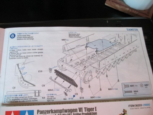 Step 8 is a lot simpler than the preceeding step but still involved using the Yankee drill to start and make a couple of  holes in the lower hull.