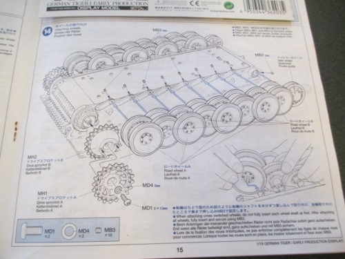 Step 13.  A good tip here is to leave the axles loose in the suspension arms until all the road wheels are in place.