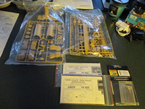 Tamiya sprues and the relevant Aber Kits