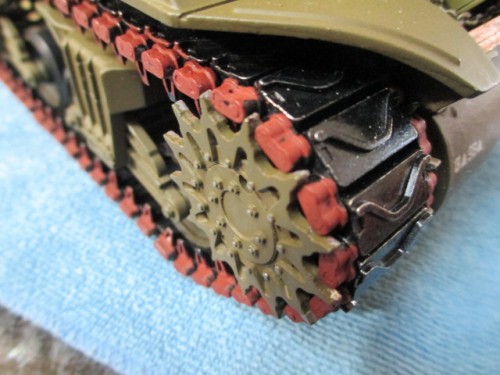 Tank tracks with rusty connectors