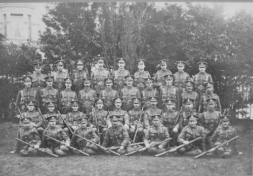 Before..G-Uncle John with Hitler/Chaplin moustache..2nd row, 3rd from right
