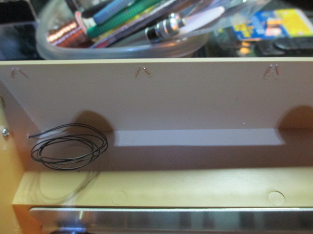 Mounts drilled and wire pulled through and glued into place